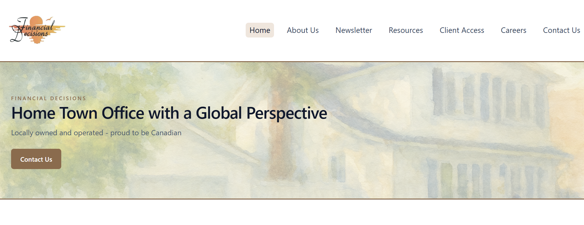 Financial Decisions site rebuild preview