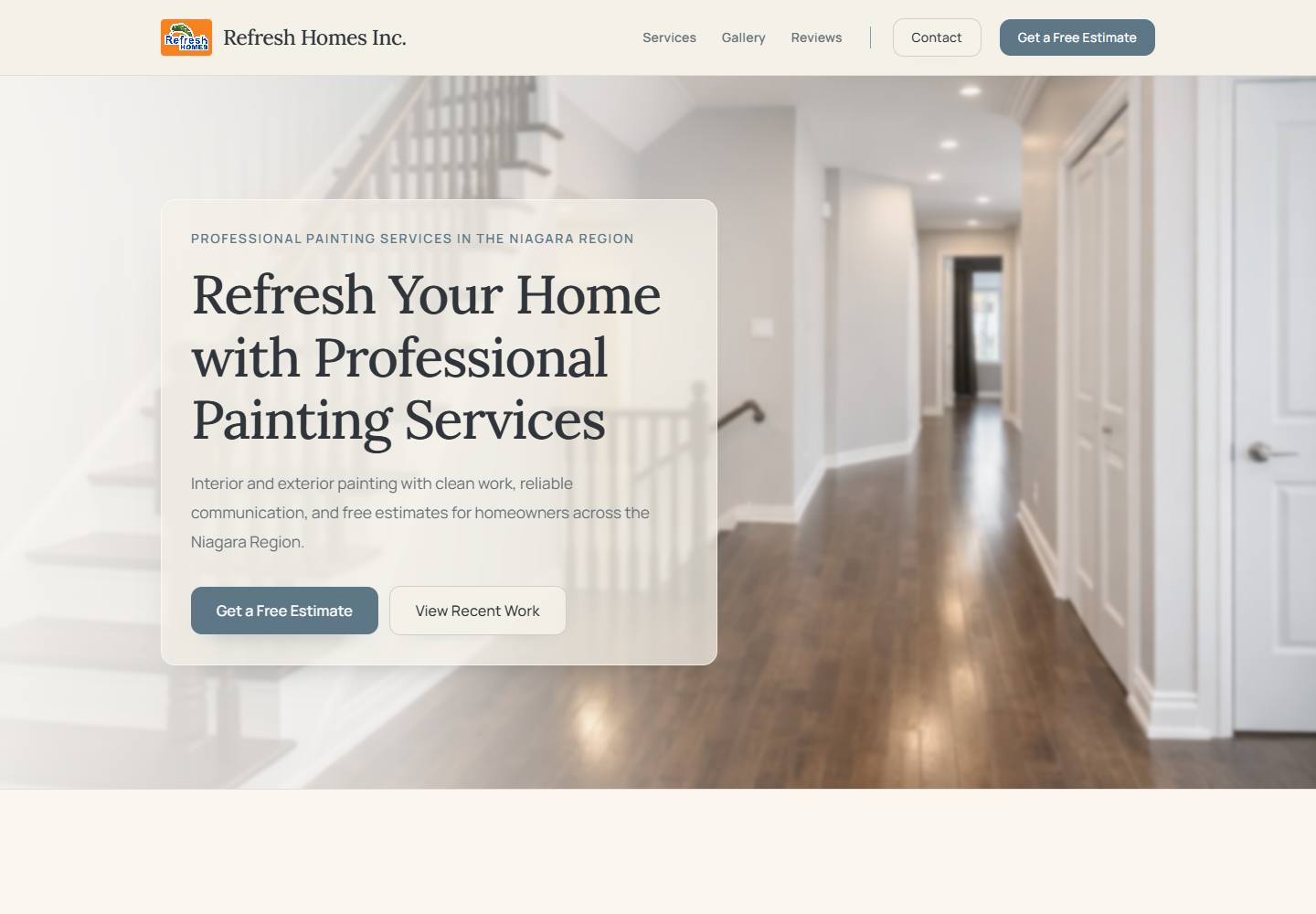 Refresh Homes website preview